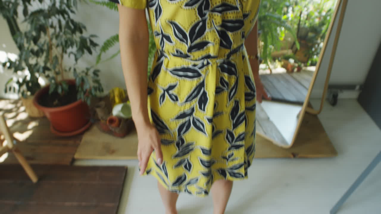 Girl Blogger Posing in Beautiful Dress