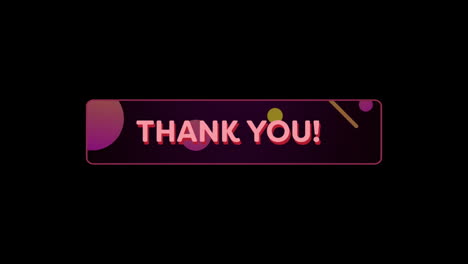 animation of thank you text and shapes moving on black background