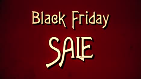 Eine-Textnachricht,-Schicke-Retro-Schriftart,-Beschädigter-Filmstil-Der-1970er-Jahre,-Erscheint-Mit-Einer-Buchstabenvergrößerungsanimation:-Black-Friday-Sale,-Sind-Sie-Bereit?