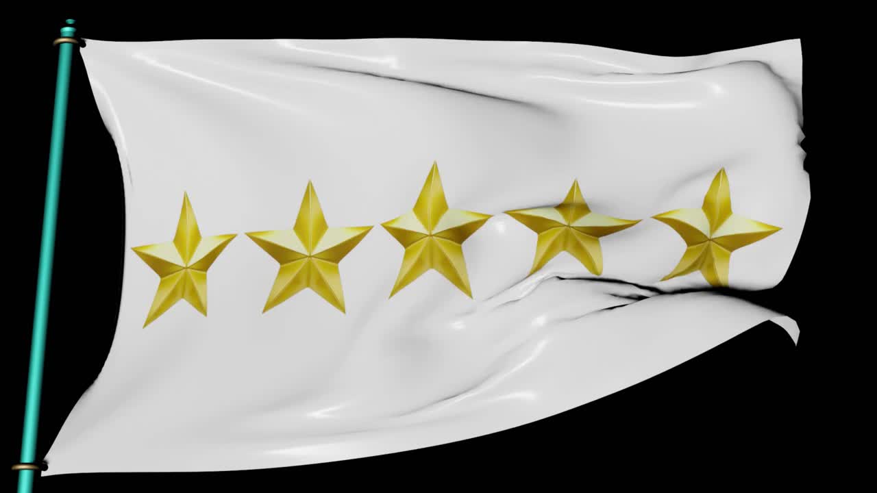 Five Star Rating flag in wind 