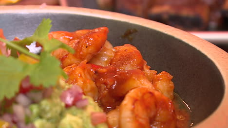 spicy shrimp with guacamole