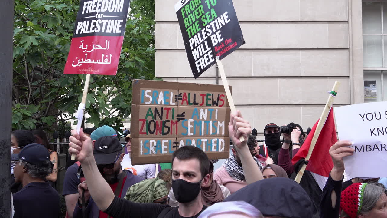 People protest for freedom for Palestine at a demonstration