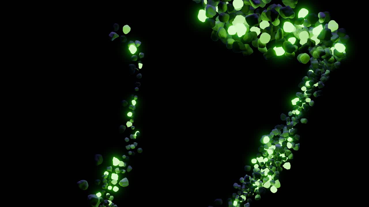 Glowing Green Stones on Dark Background