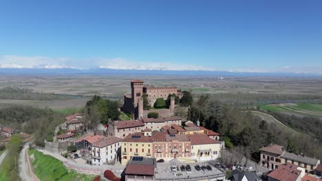 aerial visual feast of majestic mountains and lands beyond gabiano, italy