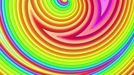 abstracto 3d sin costuras fondo brillante en 4k con cintas de arco iris. rayas multicolores arcoirís moverse cíclicamente en geometría simple estilo creativo de dibujos animados. animación suave en bucle. 29