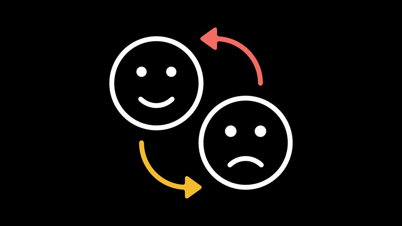 직원 만족도 설문조사 라인 아이콘 애니메이션과 알파