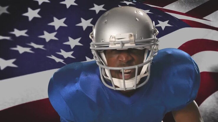 Jugador de fútbol americano afroamericano representando a América