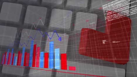 Animation-of-data-processing-over-keyboard