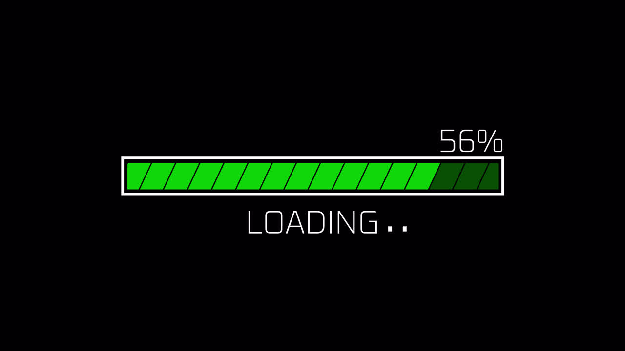 Digital Loading Progress Bar Animation with Percentage