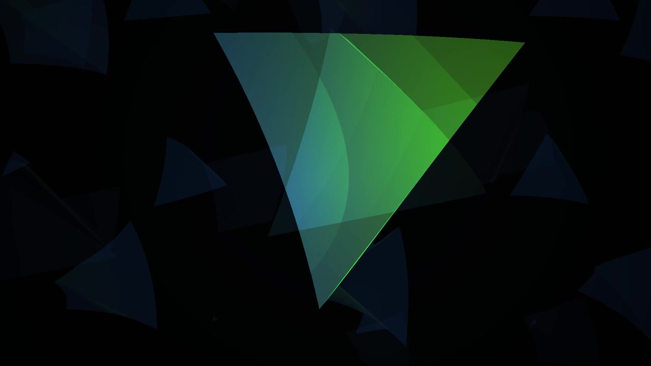Abstract Glowing Triangle with Green and Blue Gradient Rotation