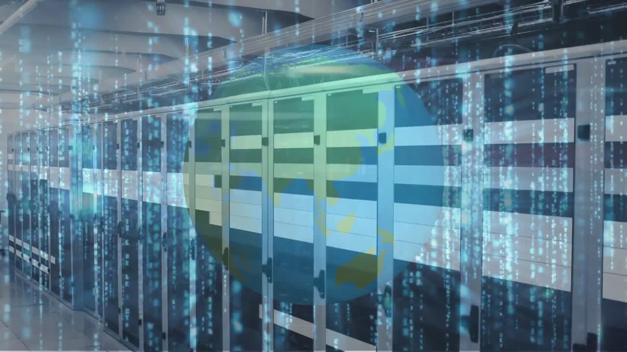 animación del globo girando sobre los servidores