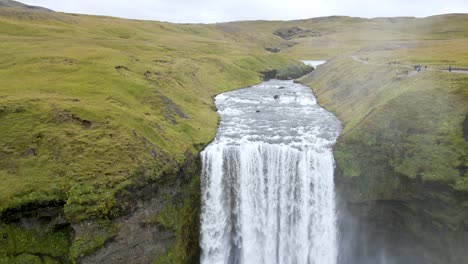 Experience Sk&oacute;gafoss Waterfall from above with our 4K drone footage, highlighting Iceland&#039;s epic scenery