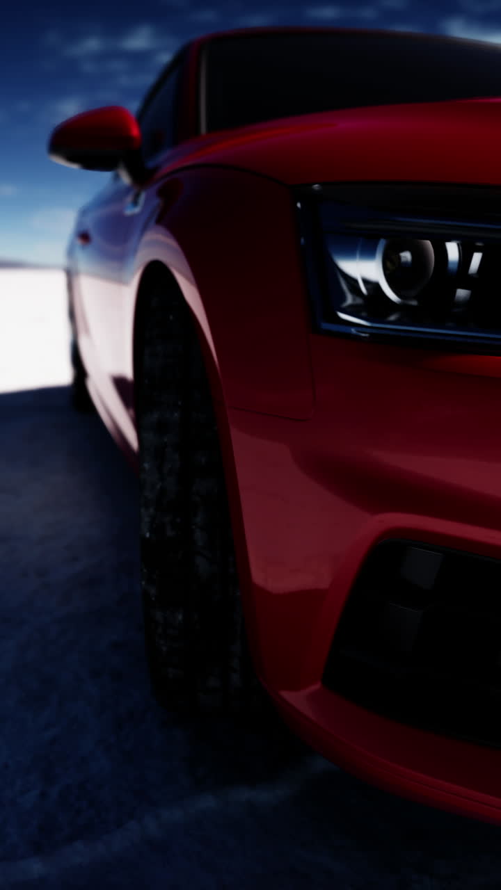 audi a4 rojo en la nieve