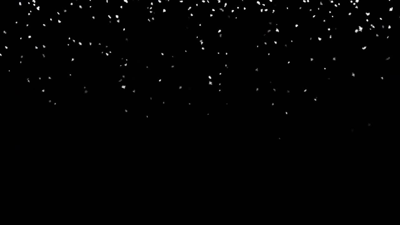 Animation of blue, grey and white pixel zigzag over red and white snow floating on black