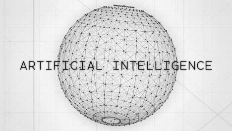 Ein-Netz-Aus-Schwarzen,-Leuchtenden-Partikeln-Verbindet-Sich-Zu-Einer-Luftkugel-Unter-Den-Worten-„Künstliche-Intelligenz“.