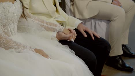 Bride and Groom Holding Hands in Church – Wedding Ceremony