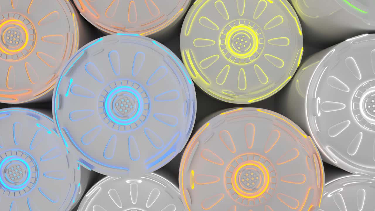 bucle de fondo tecnológico con líneas brillantes de colores