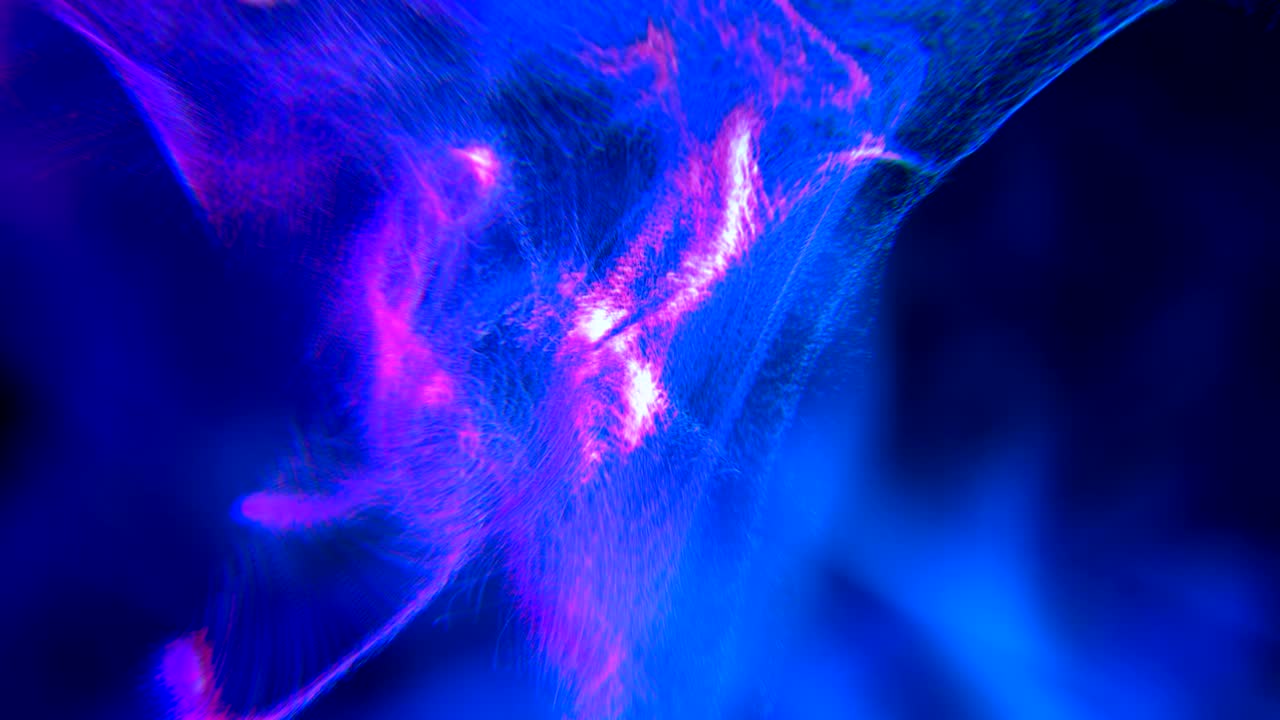 движение частиц абстрактного дыма, 3d, цикл