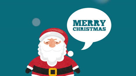 happy merry christmas card with santa claus