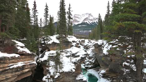 Mountains-With-Blue-Water-Running-in-Canyon