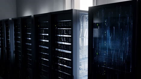 rows of server racks in a data center