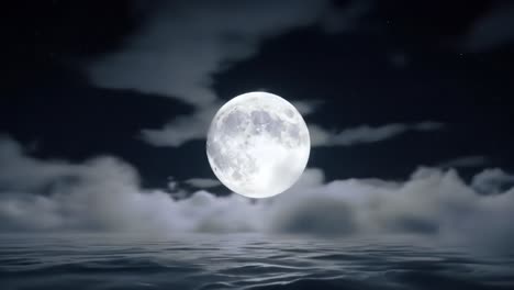 full moon over clouds at night