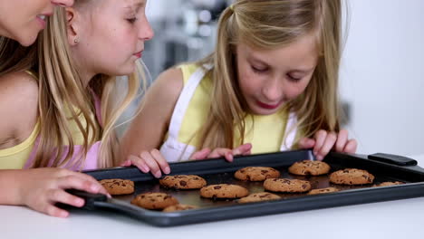 daughter smelling cookies