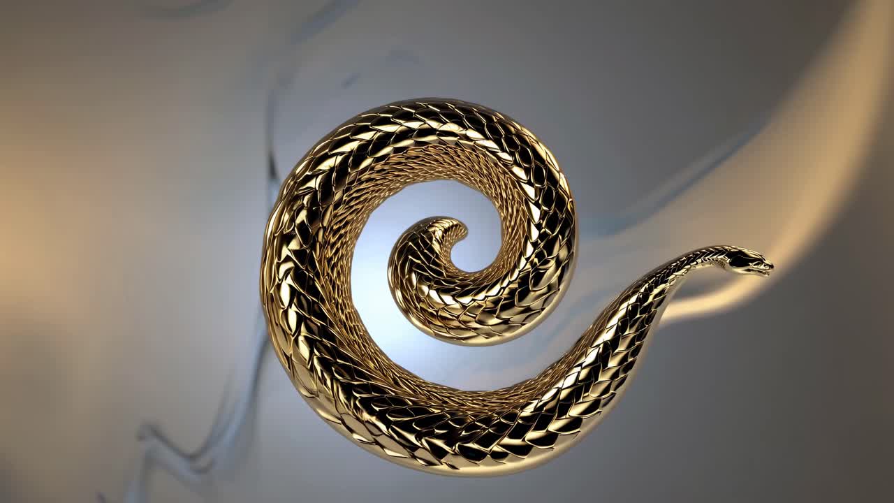 Gold Spiral Snake 3D Model