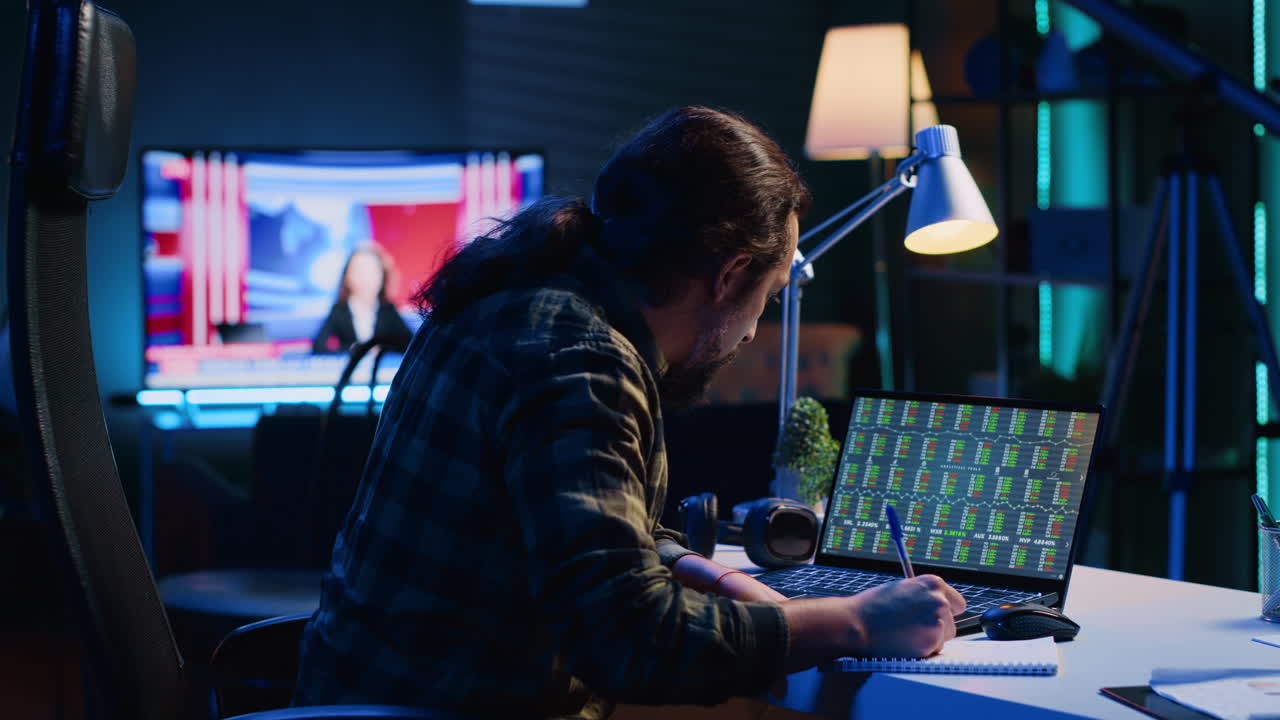 freelancer suspirando de frustración después de ver caer las cuotas de mercado