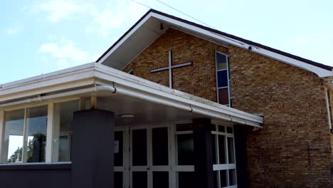 shot of religious chapel or funeral home for funeral service