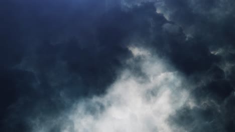 thunderstorm in cumulonimbus clouds in dark sky
