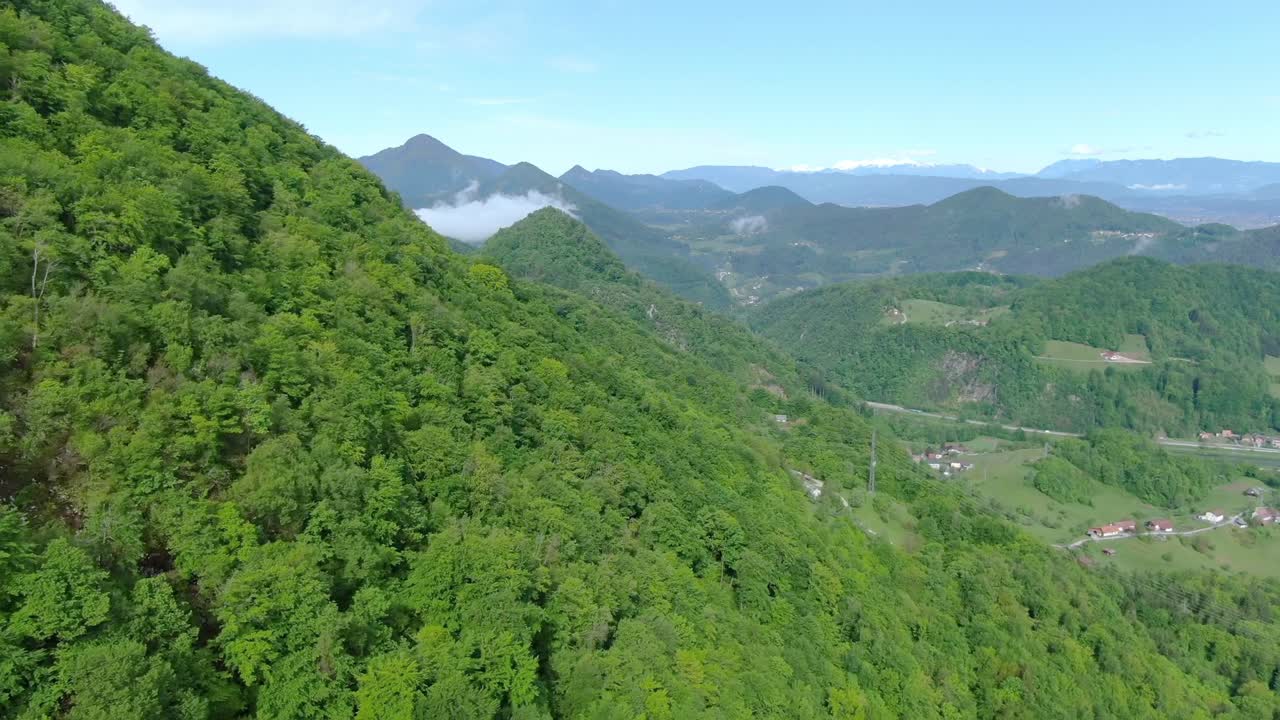 Beautiful pristine forests of Kocevsko. Intense untouched nature. Aerial view