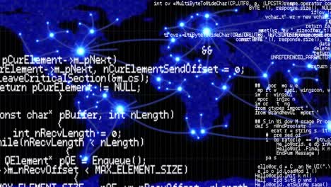 map with blinking locations and networks