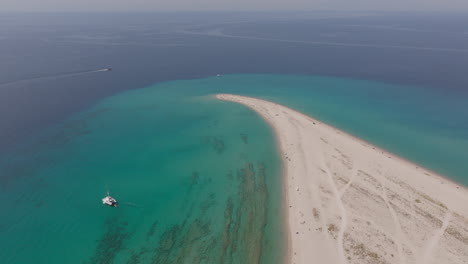 aerial view of a beautiful beach with turquoise water