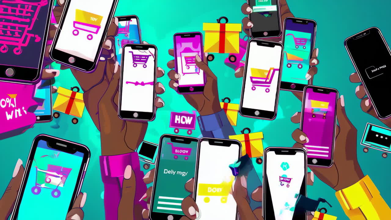 E-commerce mobile e shopping online