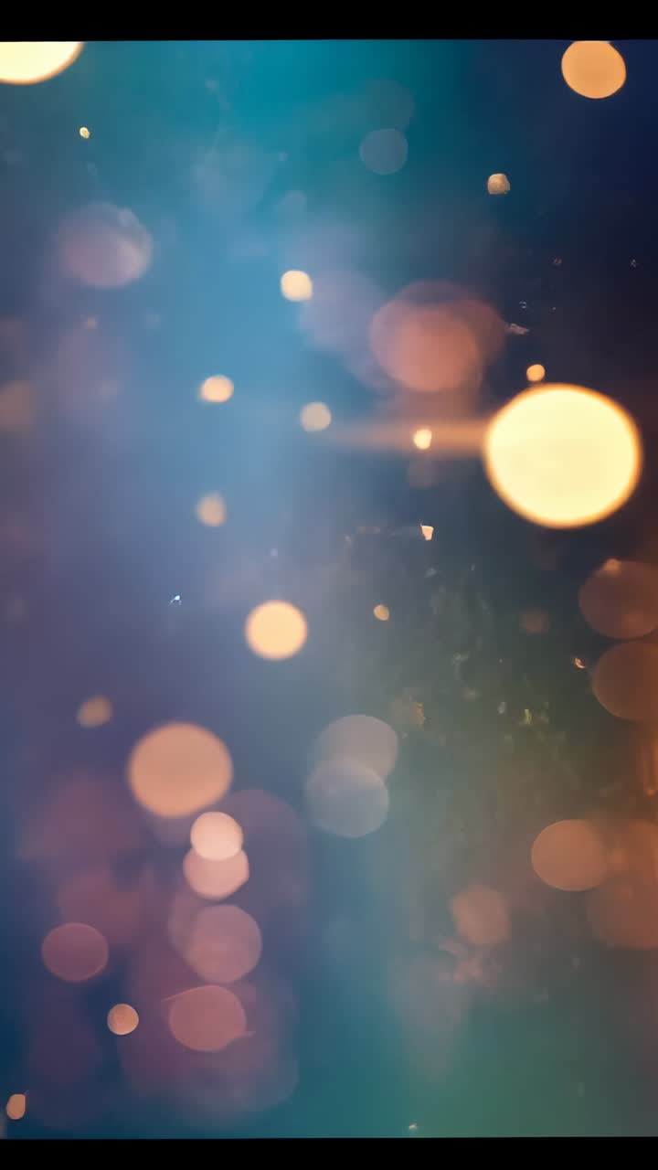 Vertical video: Shifting bokeh specks merging with frames moving in letterbox evoking motion