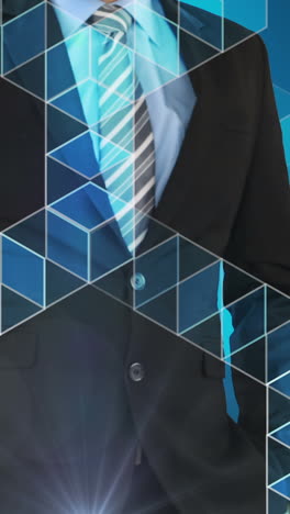 hombre de negocios tocando la pantalla de la interfaz digital virtual