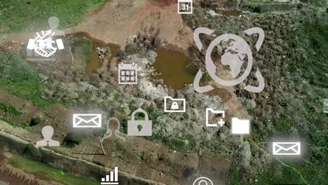 birdseye aerial view of kibera slum, tedchnology concept of shanty poor neighborhood of nairobi, kenya