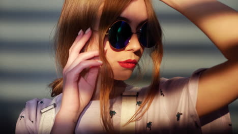 stylish woman with sunglasses