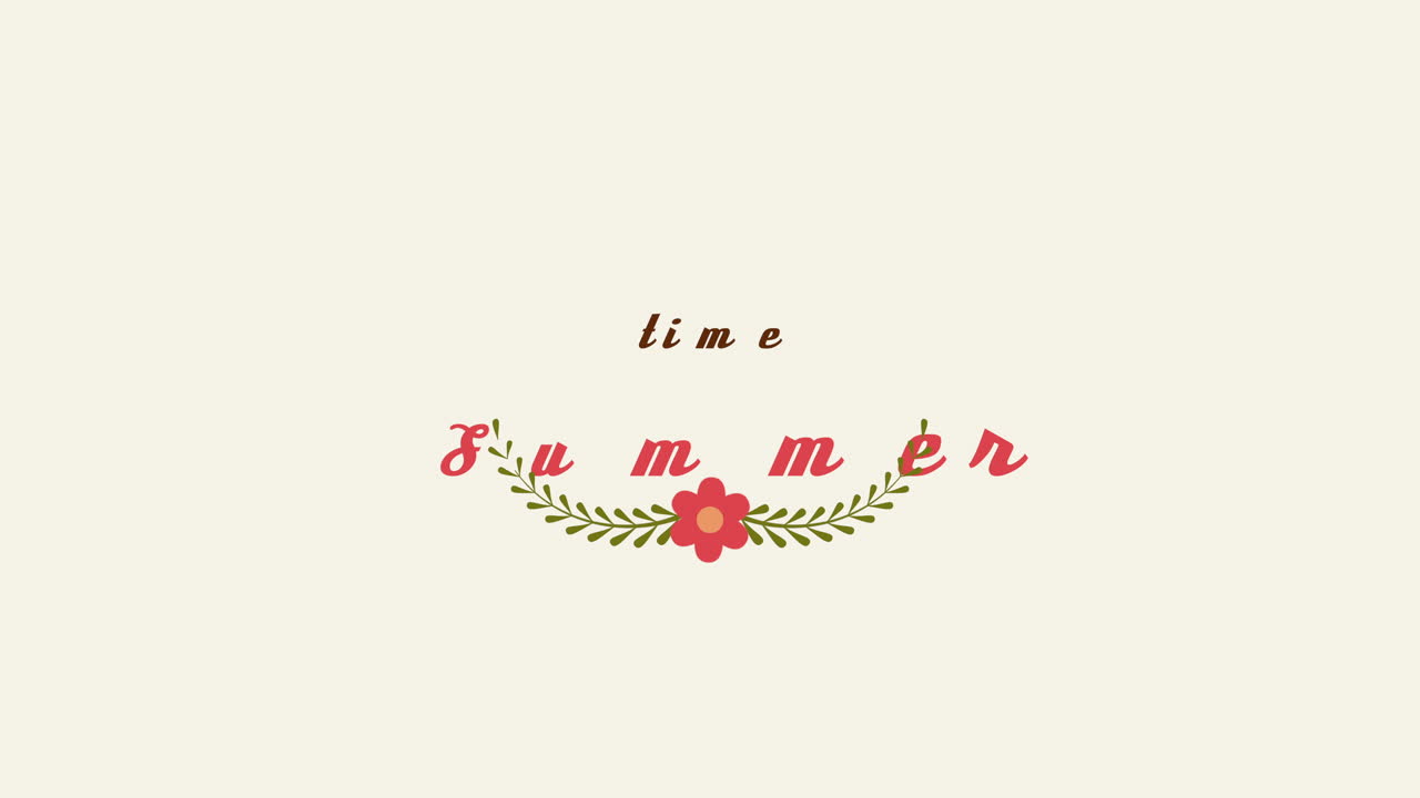 Summer Time with red flowers and green leafs