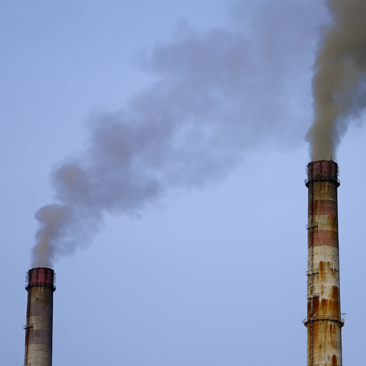 Smoking pipes of power plant