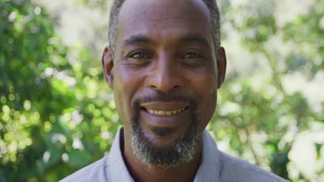 senior african american man smiling and looking at the camera