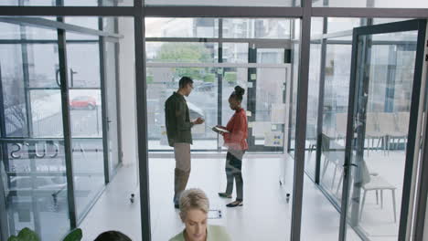 a group of businesspeople working in an office