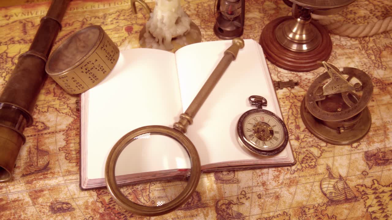 1565년의 오래된 지도에 그려진 빈티지 고정물입니다.