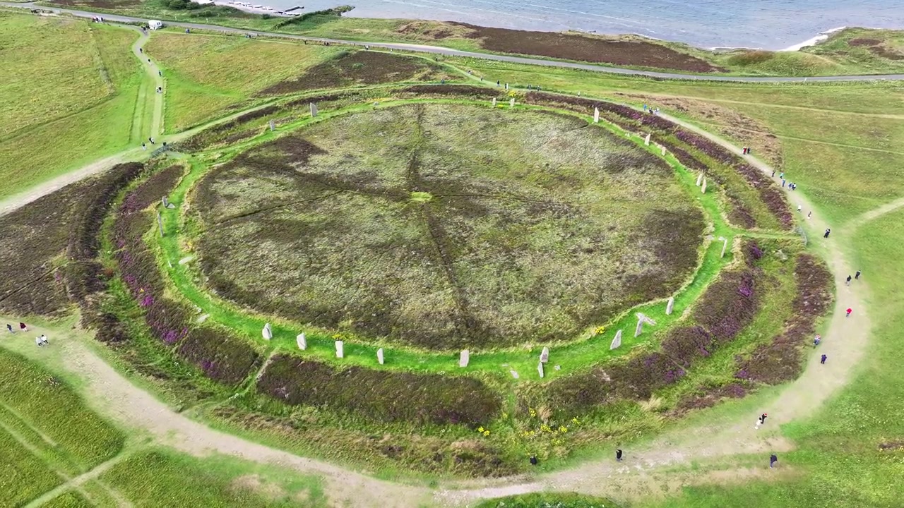 Ring of Brodgar, Orkney Scotland UK Aerial View of Prehistoric Circular Landmark
