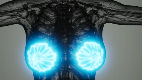 medical scan of woman breast cancer