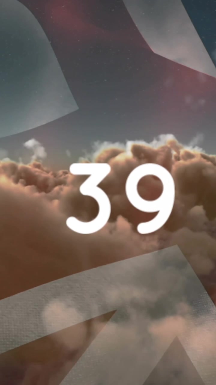 Animação de contador sobre nuvens e bandeira do Reino Unido