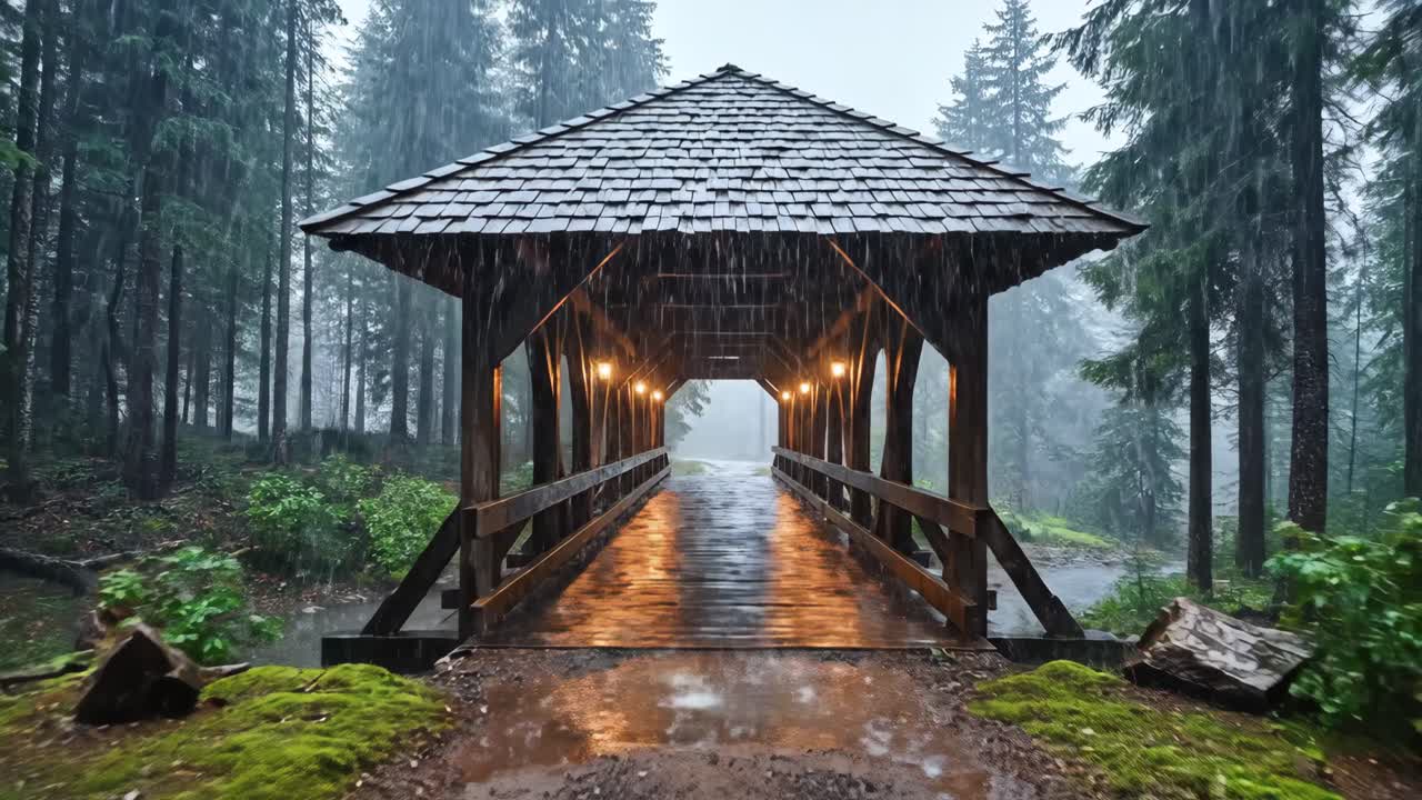 Covered Bridge in the Rain