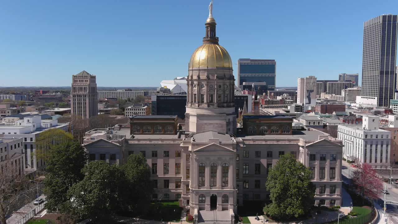 4k аэрофотосъемка центра города атланта, штат джорджия