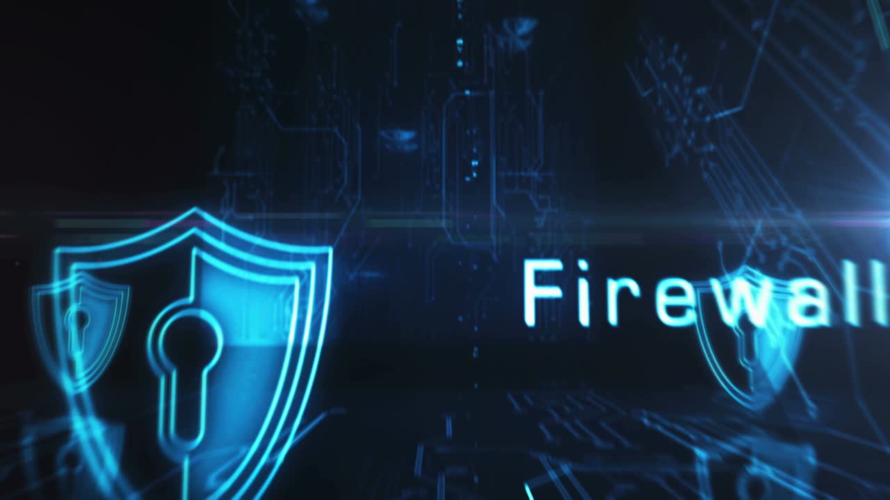 concepto de bucle de símbolos de seguridad cibernética y protección de redes digitales